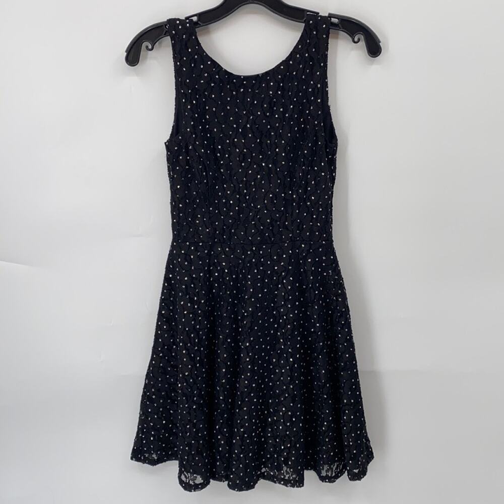 Speechless Junior Black with Silver Sleeveless Fit & flare Evening Dress Size 3